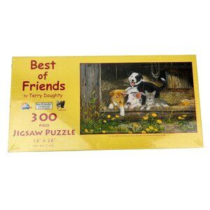 SunsOut Jigsaw Puzzle 300 Pieces Best of Friends Terry Doughty Cat Dog Pig Barn